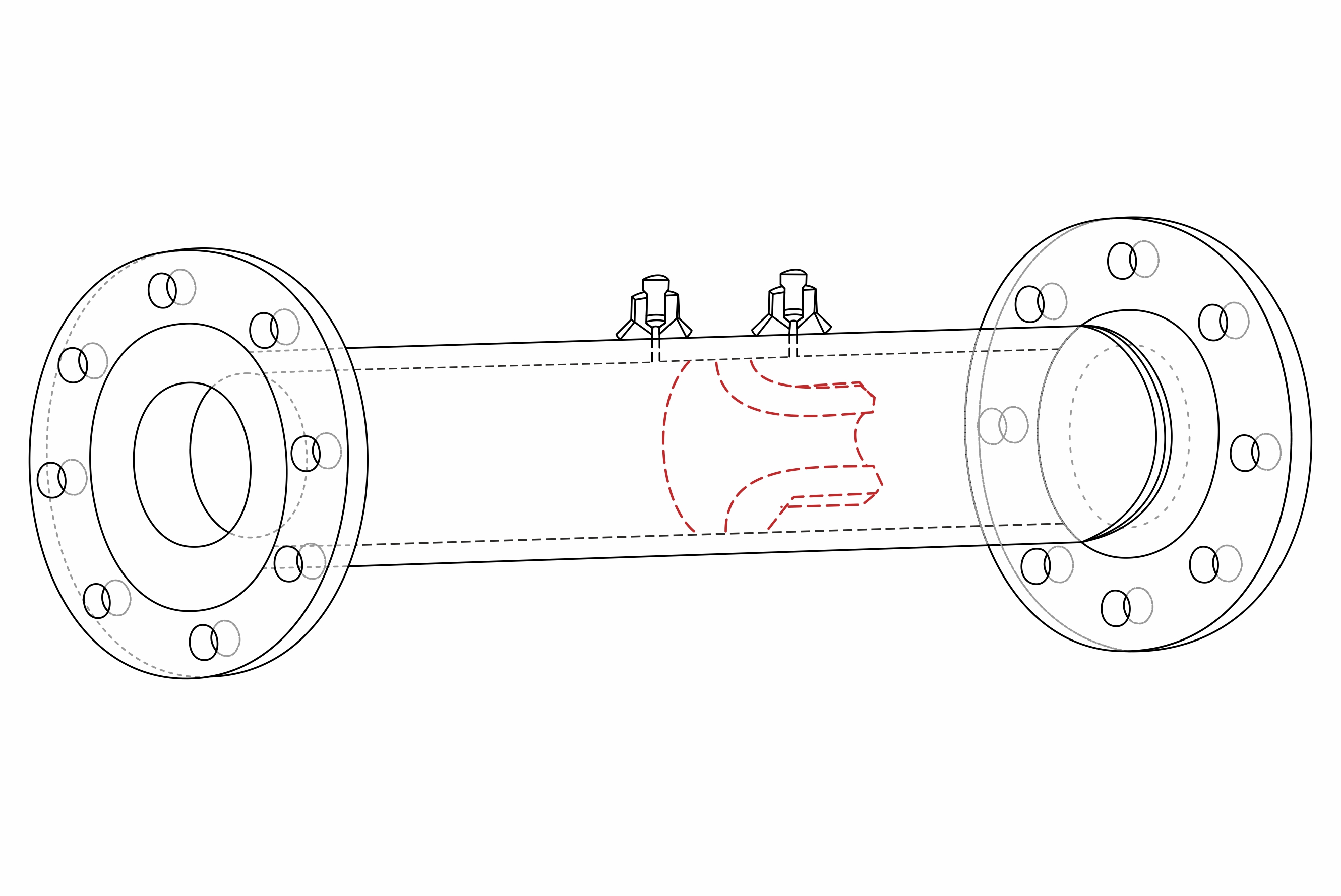 long radius flow nozzle